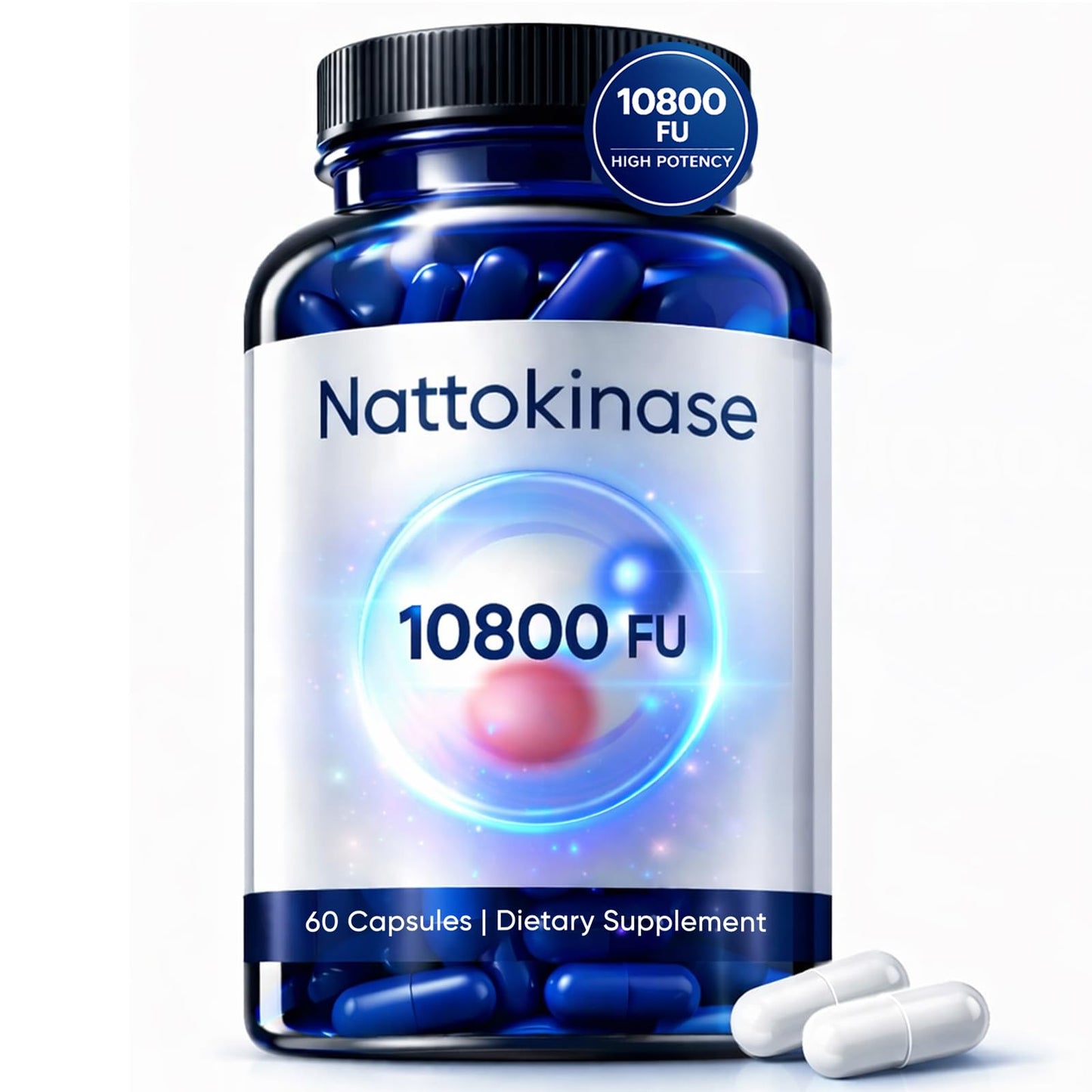 Ultimate Nattokinase Capsules, Nattokinase Supplement Organic 10800 FU Per Serving, Nattokinase Organic for Body Health, and Daily Wellness Support, Vegan, Gluten Free, 60 Capsules
